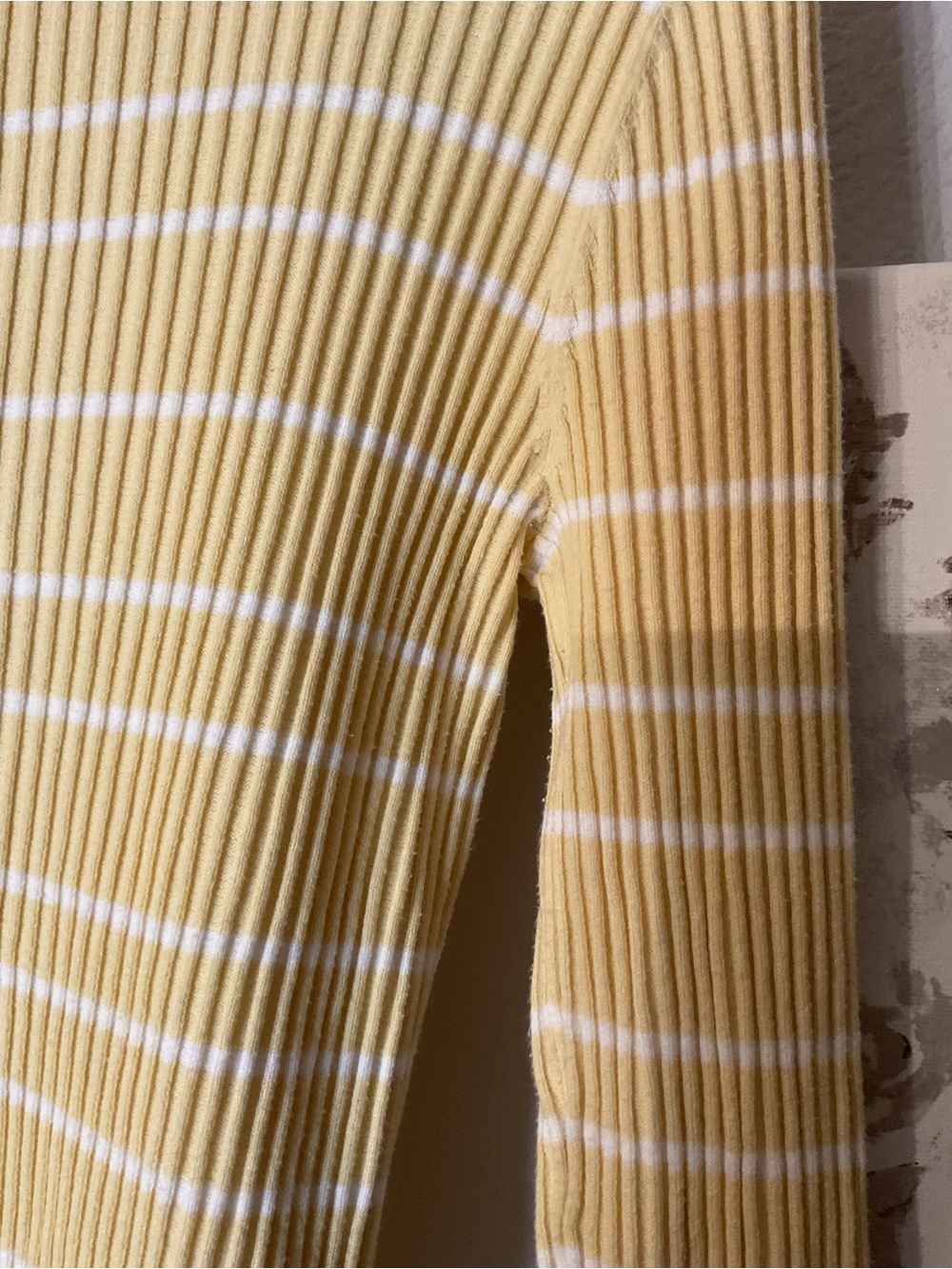 LOFT Yellow Striped Ribbed Cardigan - Picture 5 of 8
